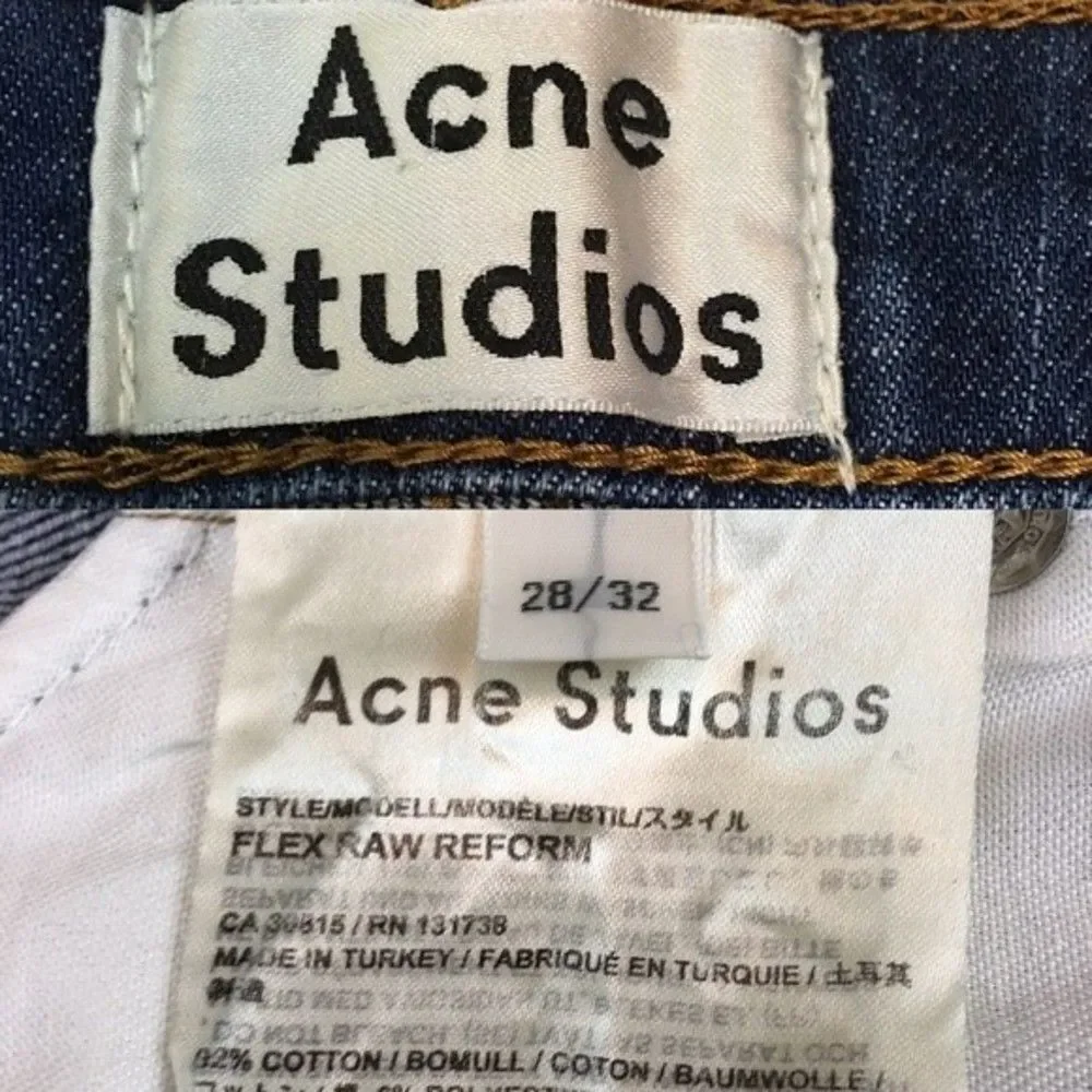ACNE STUDIOS Flex Row Reform Jeans In Dark Wash Size 28